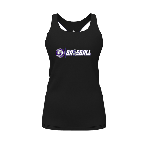 [CUS-DFW-RCBK-PER-BLK-FYS-LOGO1] Racerback Tank Top (Female Youth S, Black, Logo 1)