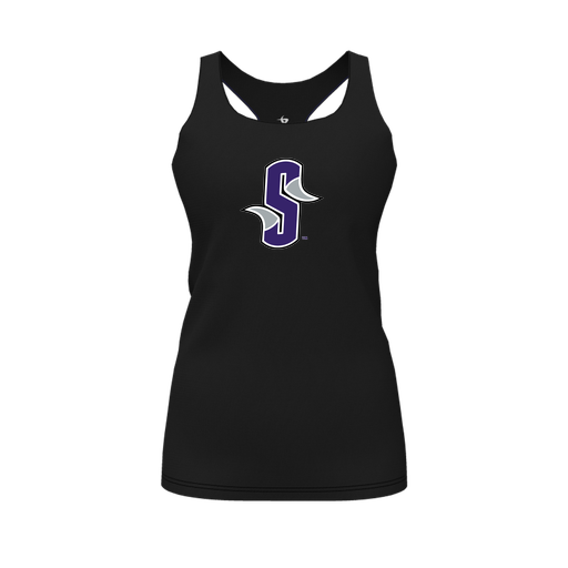 [CUS-DFW-RCBK-PER-BLK-FYS-LOGO3] Racerback Tank Top (Female Youth S, Black, Logo 3)