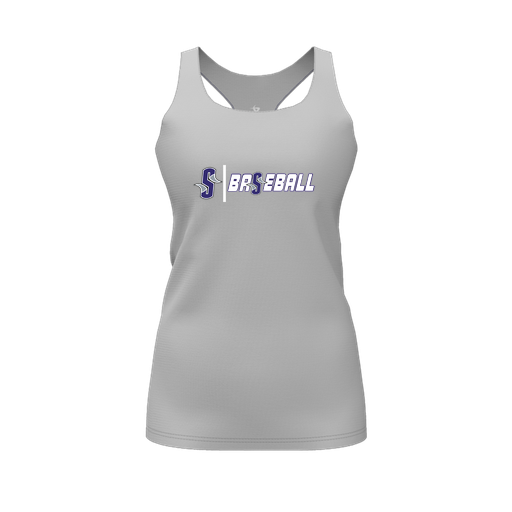 [CUS-DFW-RCBK-PER-GRY-FYS-LOGO2] Racerback Tank Top (Female Youth S, Gray, Logo 2)