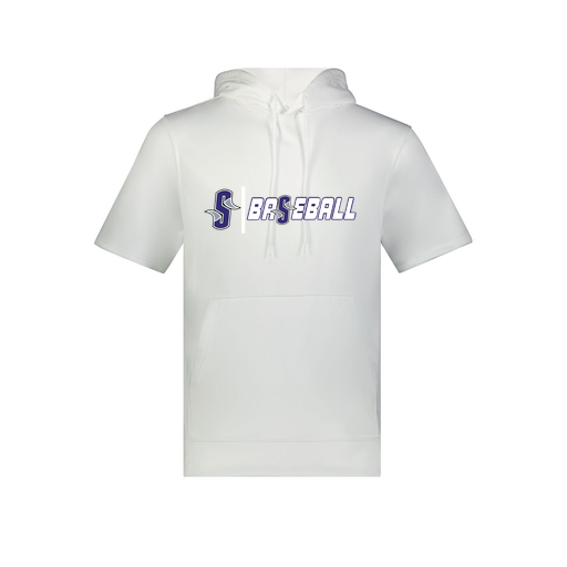 [6871.005.S-LOGO2] Men's Dri Fit Short Sleeve Hoodie (Adult S, White, Logo 2)