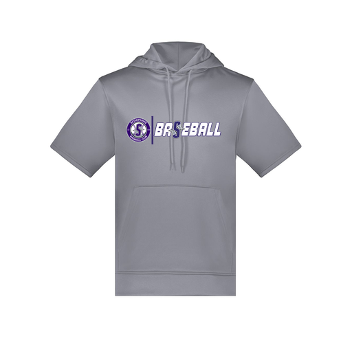 [6871.059.S-LOGO1] Men's Dri Fit Short Sleeve Hoodie (Adult S, Gray, Logo 1)