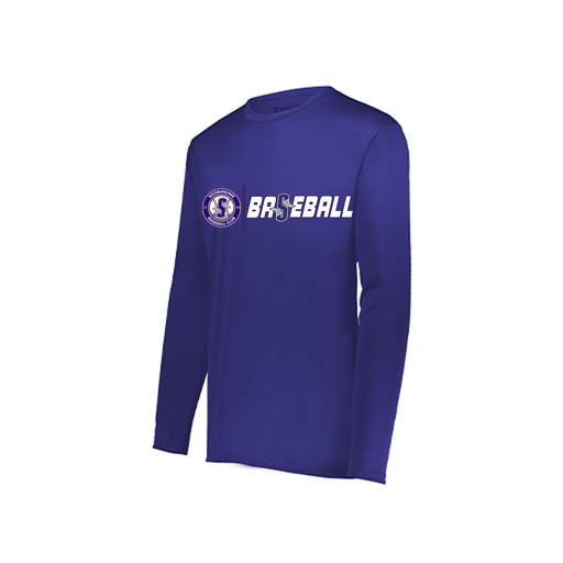 [222822.747.XS-LOGO1] Men's LS Smooth Sport Shirt (Adult XS, Purple, Logo 1)