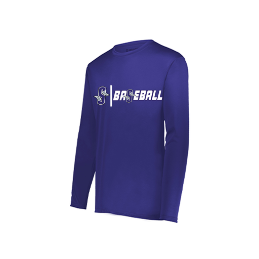 [222822.747.XS-LOGO2] Men's LS Smooth Sport Shirt (Adult XS, Purple, Logo 2)