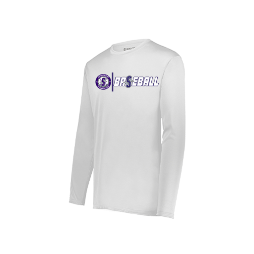 [222823.005.S-LOGO1] Youth LS Smooth Sport Shirt (Youth S, White, Logo 1)