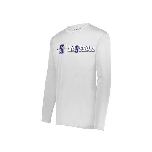 [222823.005.S-LOGO2] Youth LS Smooth Sport Shirt (Youth S, White, Logo 2)