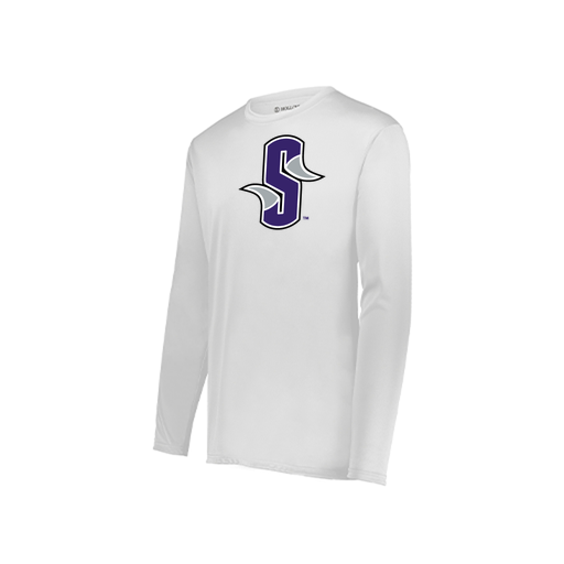 [222823.005.S-LOGO3] Youth LS Smooth Sport Shirt (Youth S, White, Logo 3)