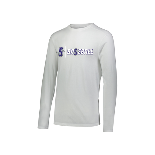 [3076.005.S-LOGO2] Youth LS Ultra-blend T-Shirt (Youth S, White, Logo 2)