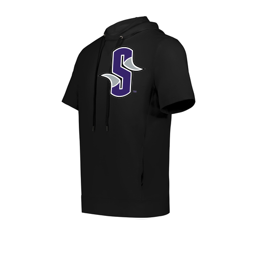 [222605.080.S-LOGO3] YOUTH VENTURA SOFT KNIT SHORT SLEEVE HOODIE (Youth S, Black, Logo 3)