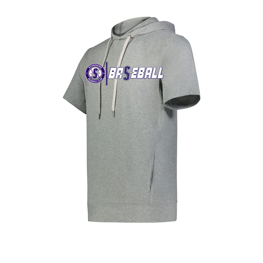 [222605-SIL-YS-LOGO1] YOUTH VENTURA SOFT KNIT SHORT SLEEVE HOODIE (Youth S, Silver, Logo 1)