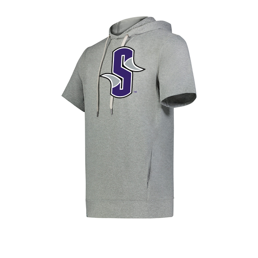 [222605-SIL-YS-LOGO3] YOUTH VENTURA SOFT KNIT SHORT SLEEVE HOODIE (Youth S, Silver, Logo 3)