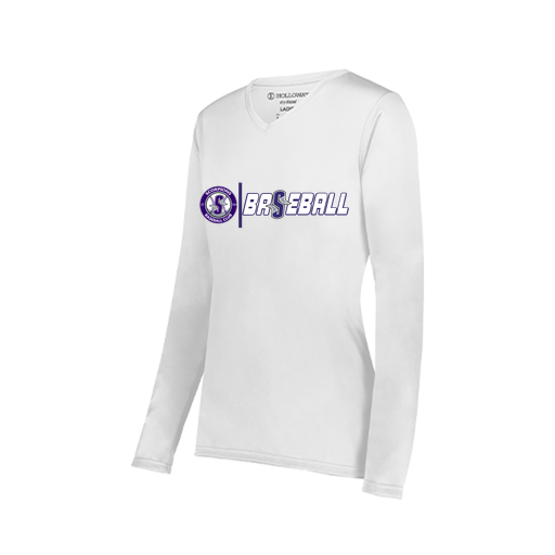 [222824.005.S-LOGO1] Ladies LS Smooth Sport Shirt (Female Adult S, White, Logo 1)