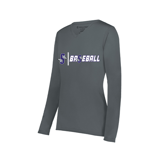 [222824.059.S-LOGO2] Ladies LS Smooth Sport Shirt (Female Adult S, Gray, Logo 2)